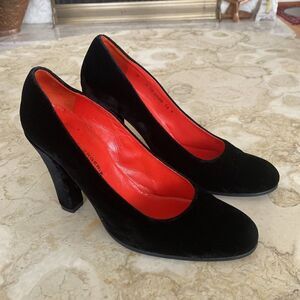 Robert Clergerie Paris Black Velvet Pumps